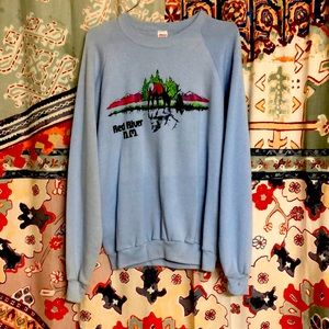 Vintage Red River New Mexico blue sweatshirt